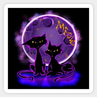 Cosmic Black Cats Sticker